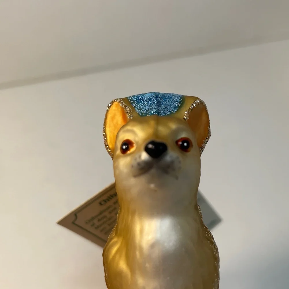 Old World Christmas ‘Chihuahua’ Glass Ornament New With Tags Never Displayed